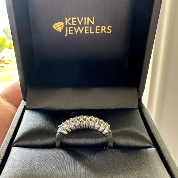 Diamond & Silver 14 K  gold engagement Ring - Picture 2 of 10